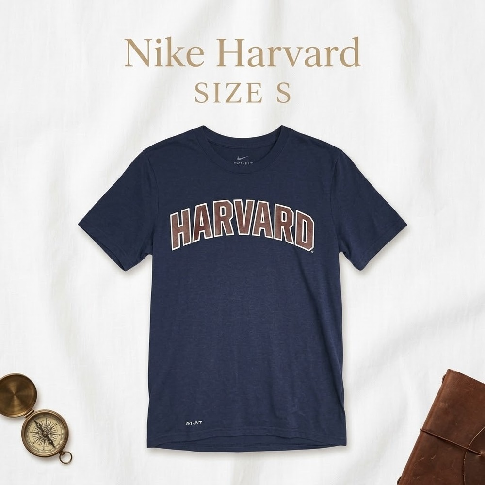 Nike Harvard University Dri-FIT T-Shirt Small Mens Navy Ivy League Collegiate